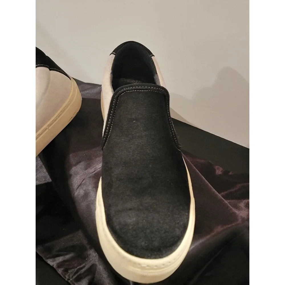 Rogue‎ State Mens Suede Slip On Sneakers Black Grey Colorblock Sz 12